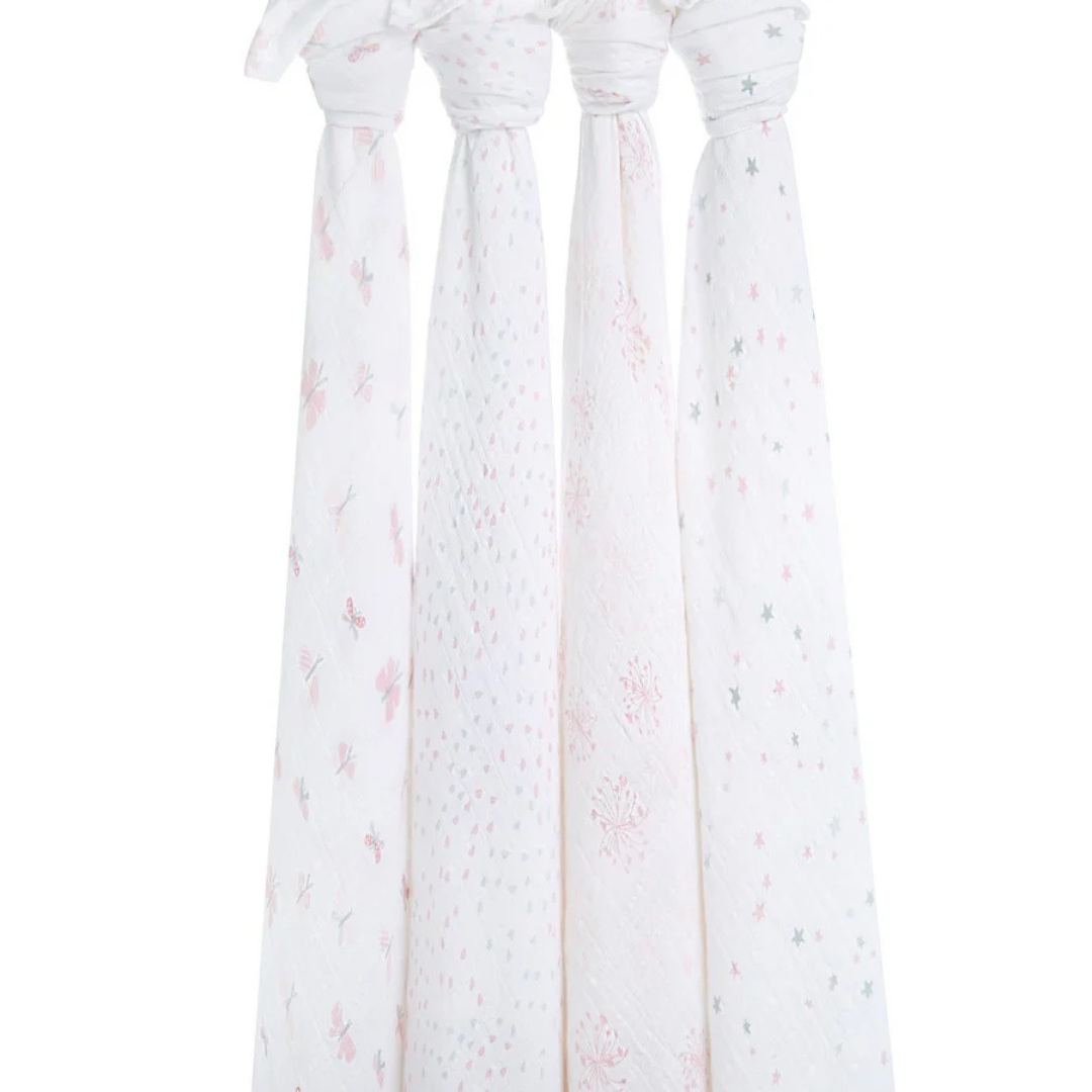 Aden+Anais 4 Pack Muslin Swaddles - Lovely Reverie