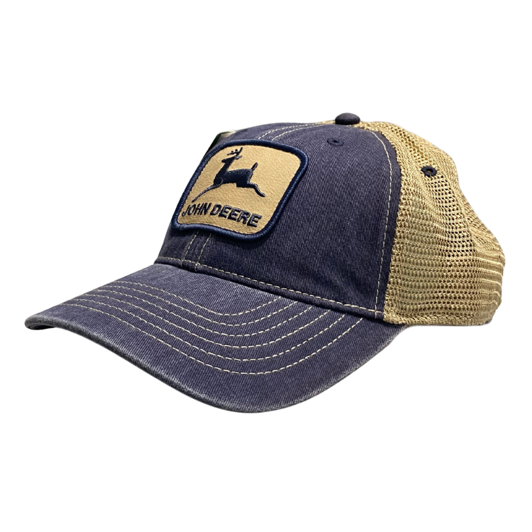 John Deere Denim and Soft Brown Mesh Cap- Adult