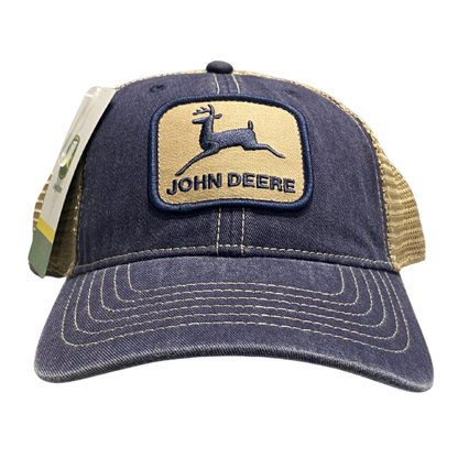 John Deere Denim and Soft Brown Mesh Cap- Adult