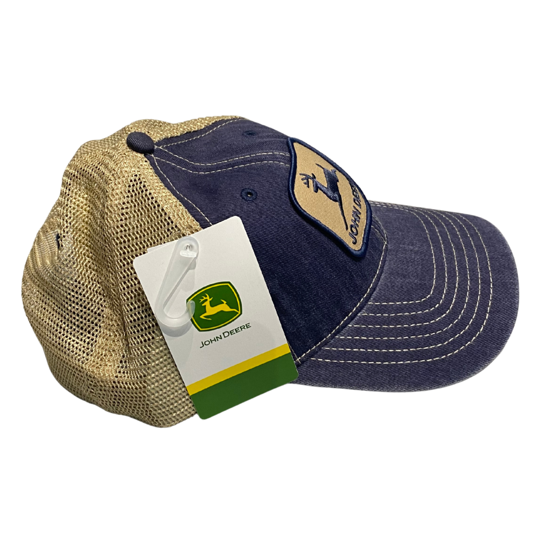 John Deere Denim and Soft Brown Mesh Cap- Adult