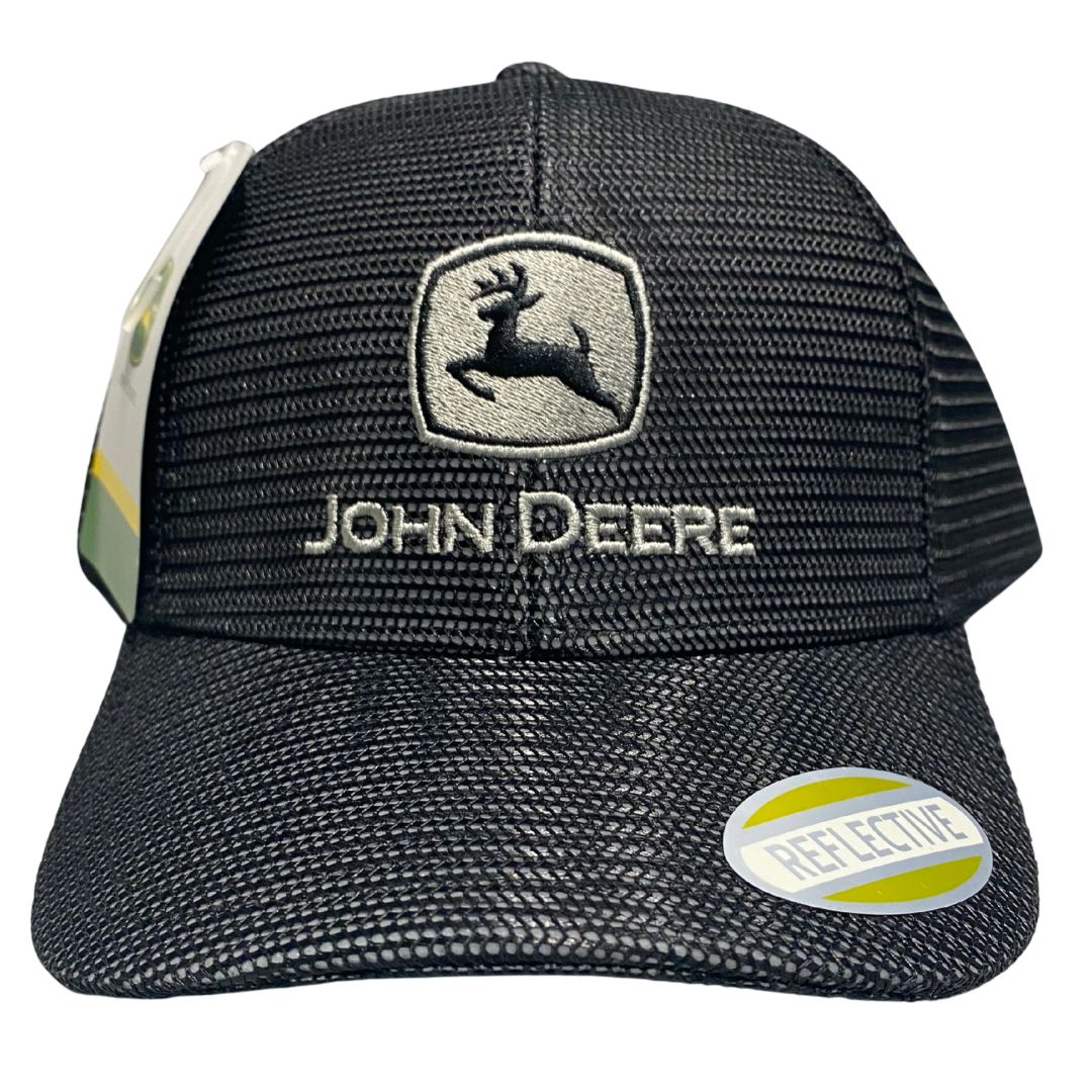 John Deere Black Reflective Cap - Adult