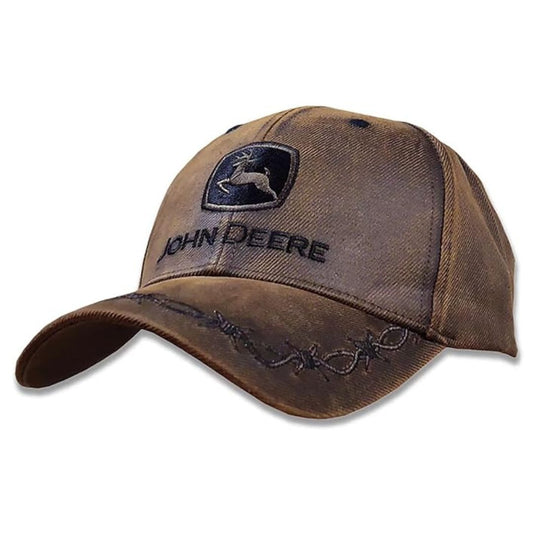John Deere Brown Oilskin Barbed Wire Cap - Adult