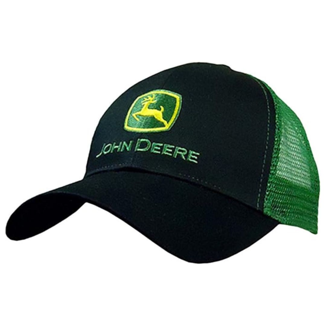 John Deere Black & Green Mesh Cap - Adult