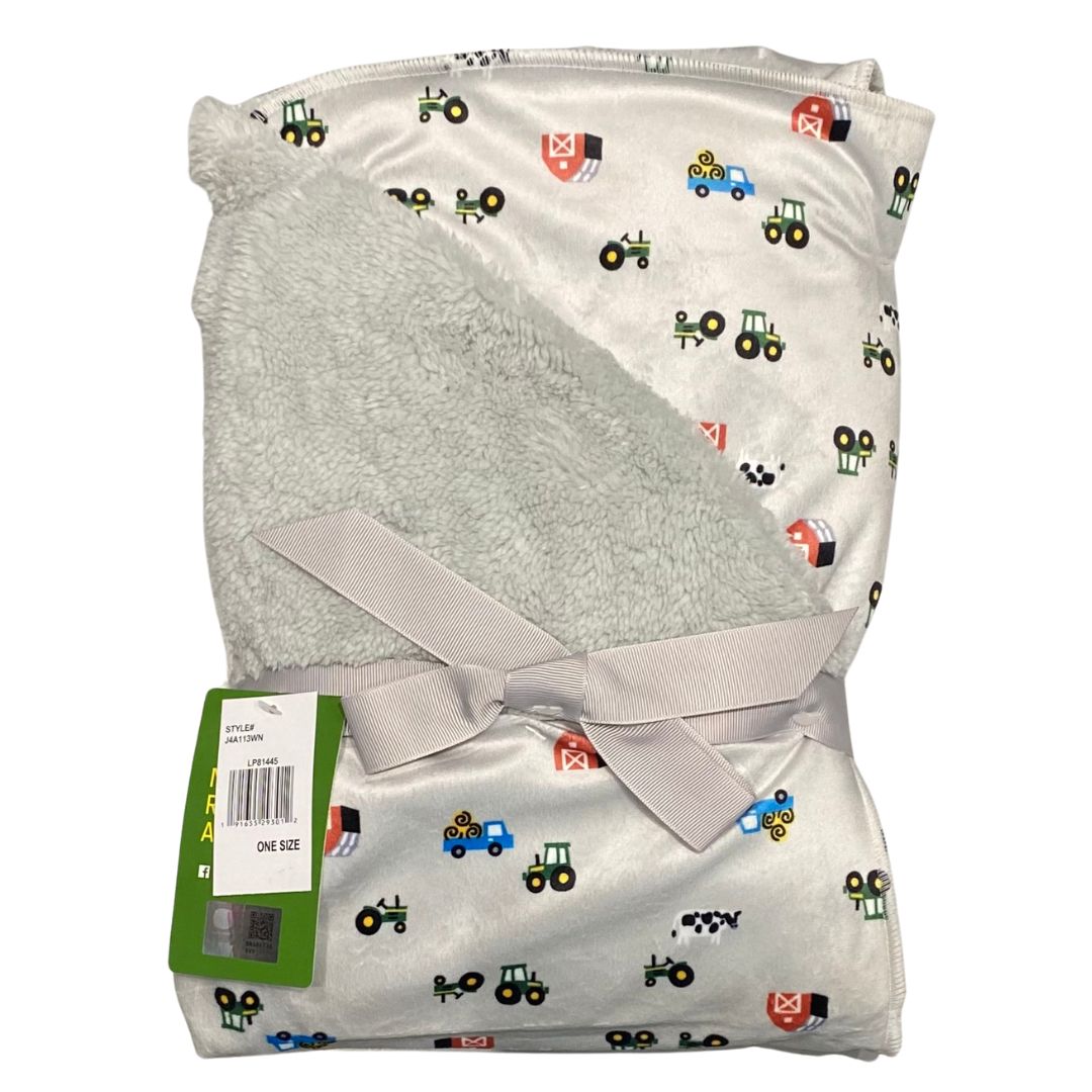 John Deere Grey Farm Fleece Blanket