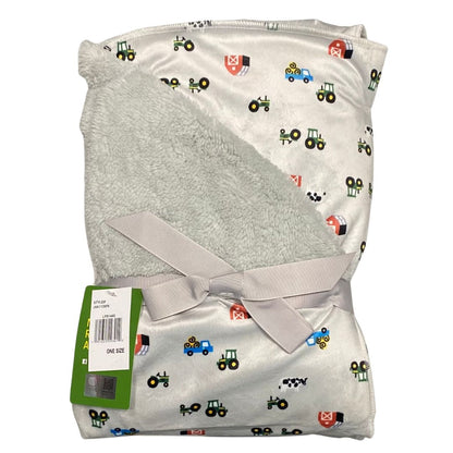 John Deere Grey Farm Fleece Blanket