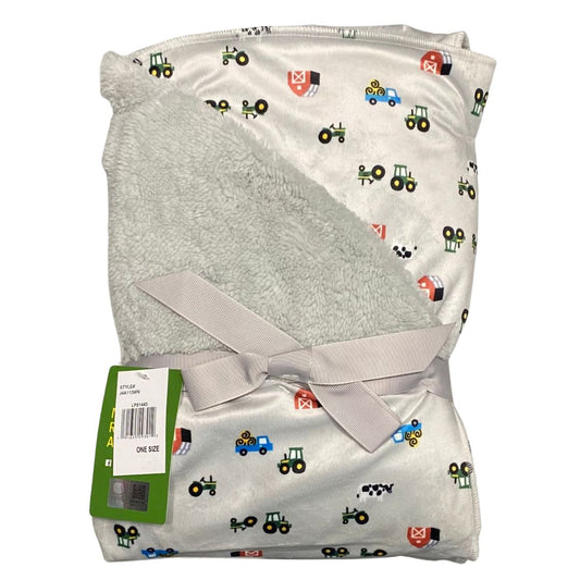 John Deere Grey Farm Fleece Blanket