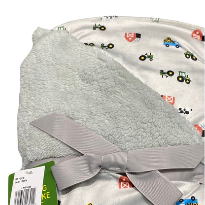 John Deere Grey Farm Fleece Blanket