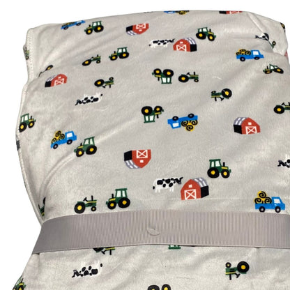 John Deere Grey Farm Fleece Blanket
