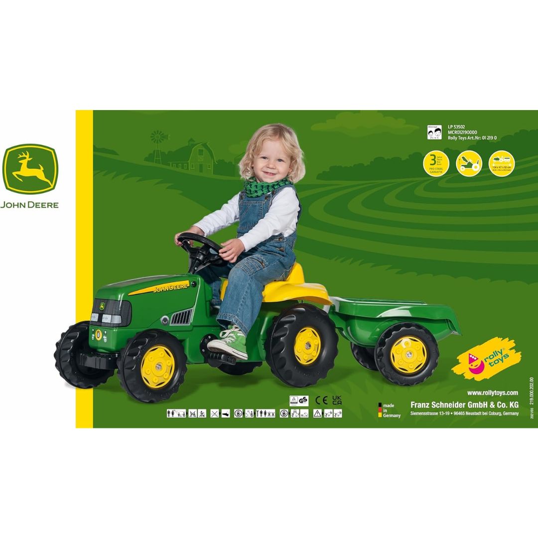 John deere ride on tractor with trailer online