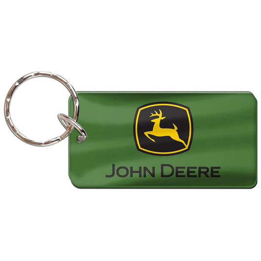 John Deere Trademark Rectangle Key Ring