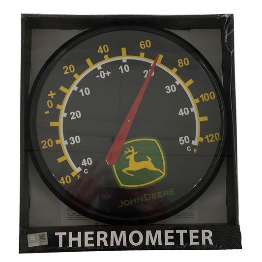 John Deere Round Origional Trademark Thermometer