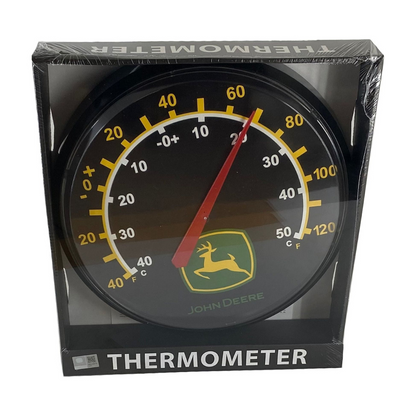 John Deere Round Origional Trademark Thermometer