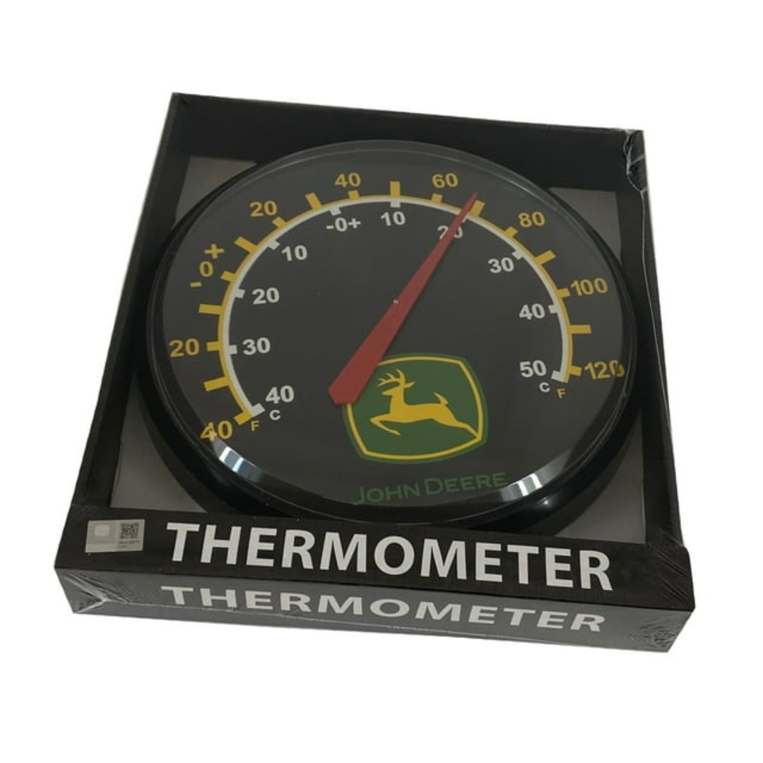 John Deere Round Origional Trademark Thermometer