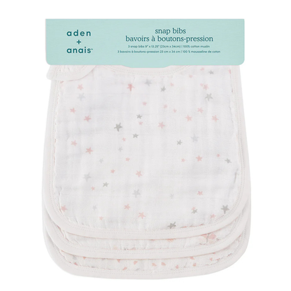 Aden+Anais 3 Pack Snap Bibs - Lovely