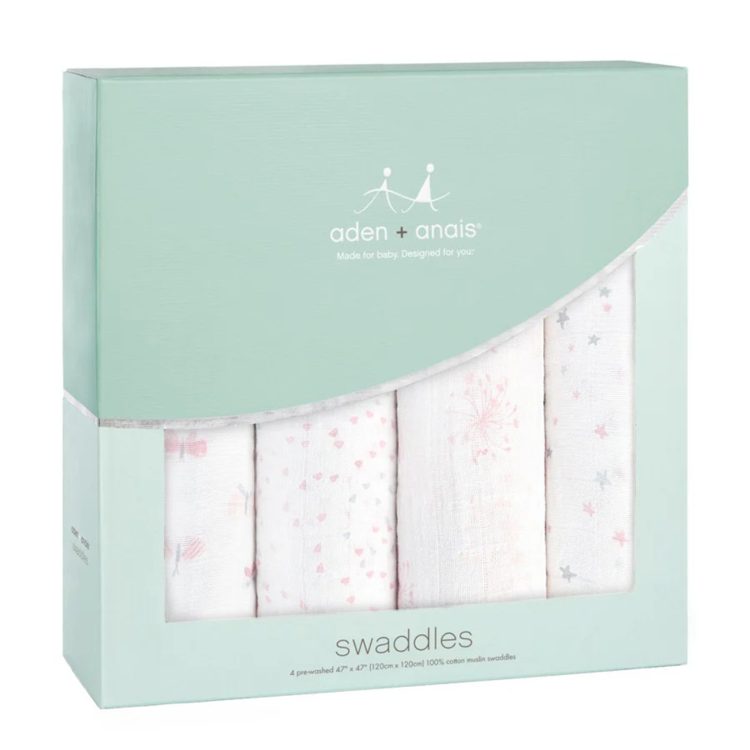 Aden+Anais 4 Pack Muslin Swaddles - Lovely Reverie
