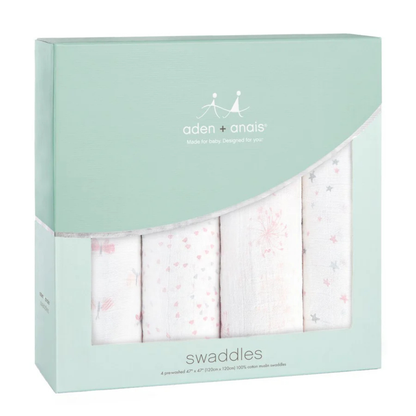 Aden+Anais 4 Pack Muslin Swaddles - Lovely Reverie