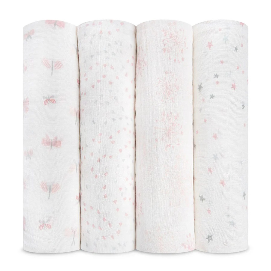 Aden+Anais 4 Pack Muslin Swaddles - Lovely Reverie