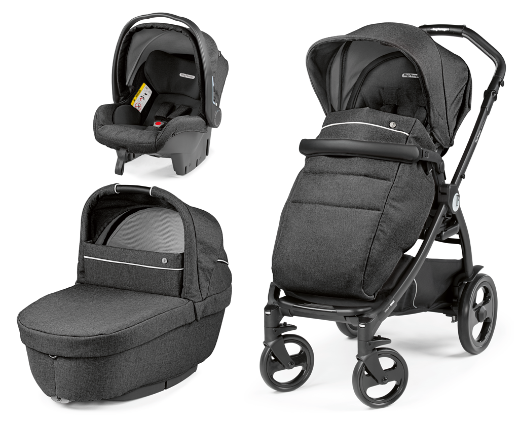 Peg Perego Book SMART Modular System - Centralized Handlebar, Reversible Pram Seat, Bassinet, and Car Seat all in one. Available in South Africa with CB Baby.