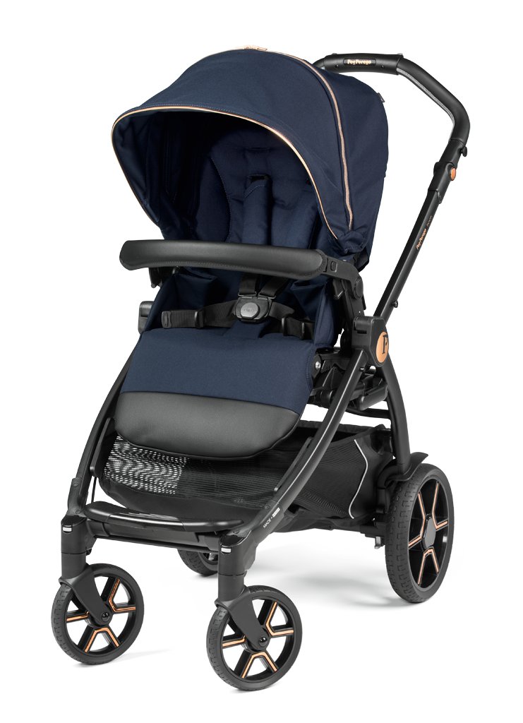 Peg Perego Book SLK Modular 3 in 1 travel system - Includes infant car seat, bassinet, toddler seat, nappy bag, and foot muff. Maneuverable on various surfaces. Available in South Africa with CB Baby.