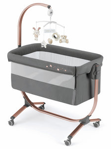 CAM Cullami Co-Sleeper Crib - Made in Italy, adjustable, with rocking function, includes melody mobile and mosquito net. Sold in South Africa with CB Baby.