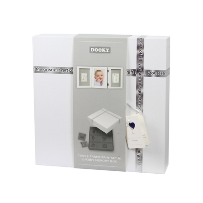 Dooky Gift Set - Triple Frame Handprint and Memory Box