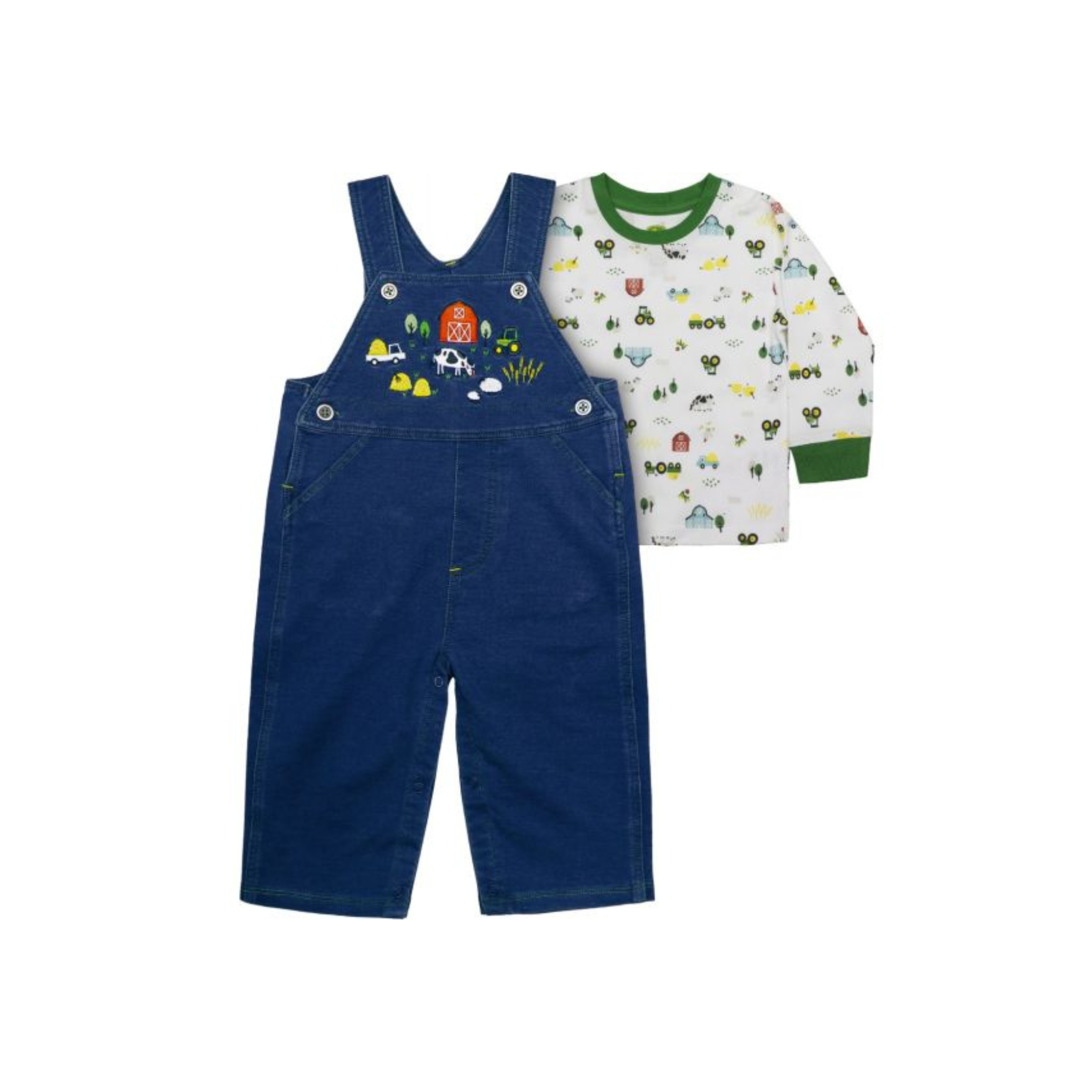 John Deere 'Scene' - 2 Piece Baby Overall Outfit