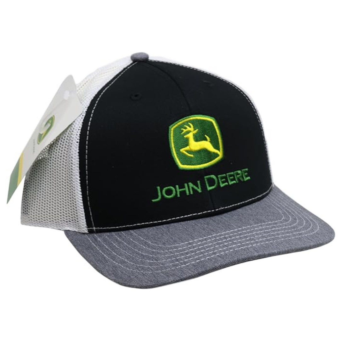 John Deere Black & Grey Mesh Adult Cap