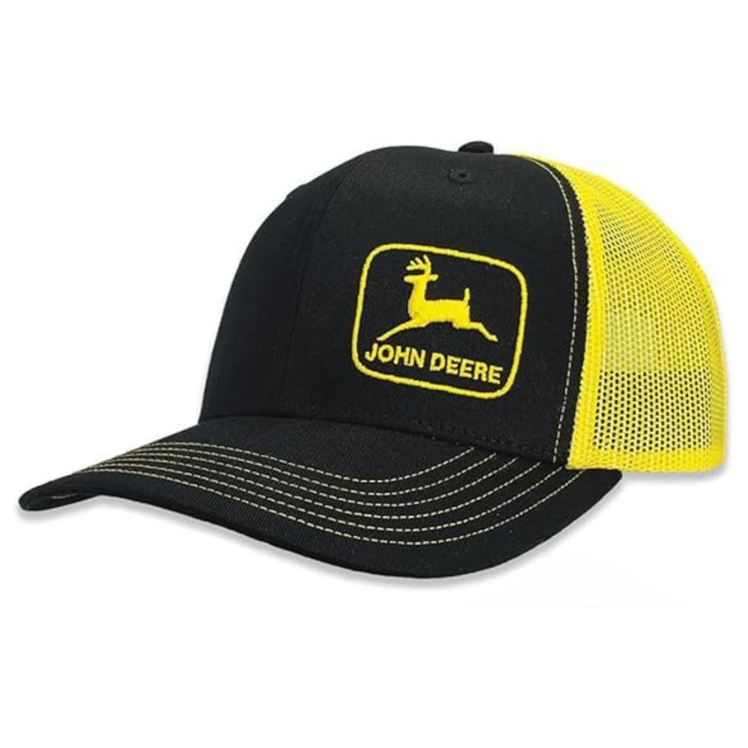 John Deere Black and Yellow Adult Cap