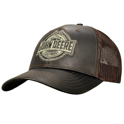 John Deere Brown Oil Skin Adult Cap