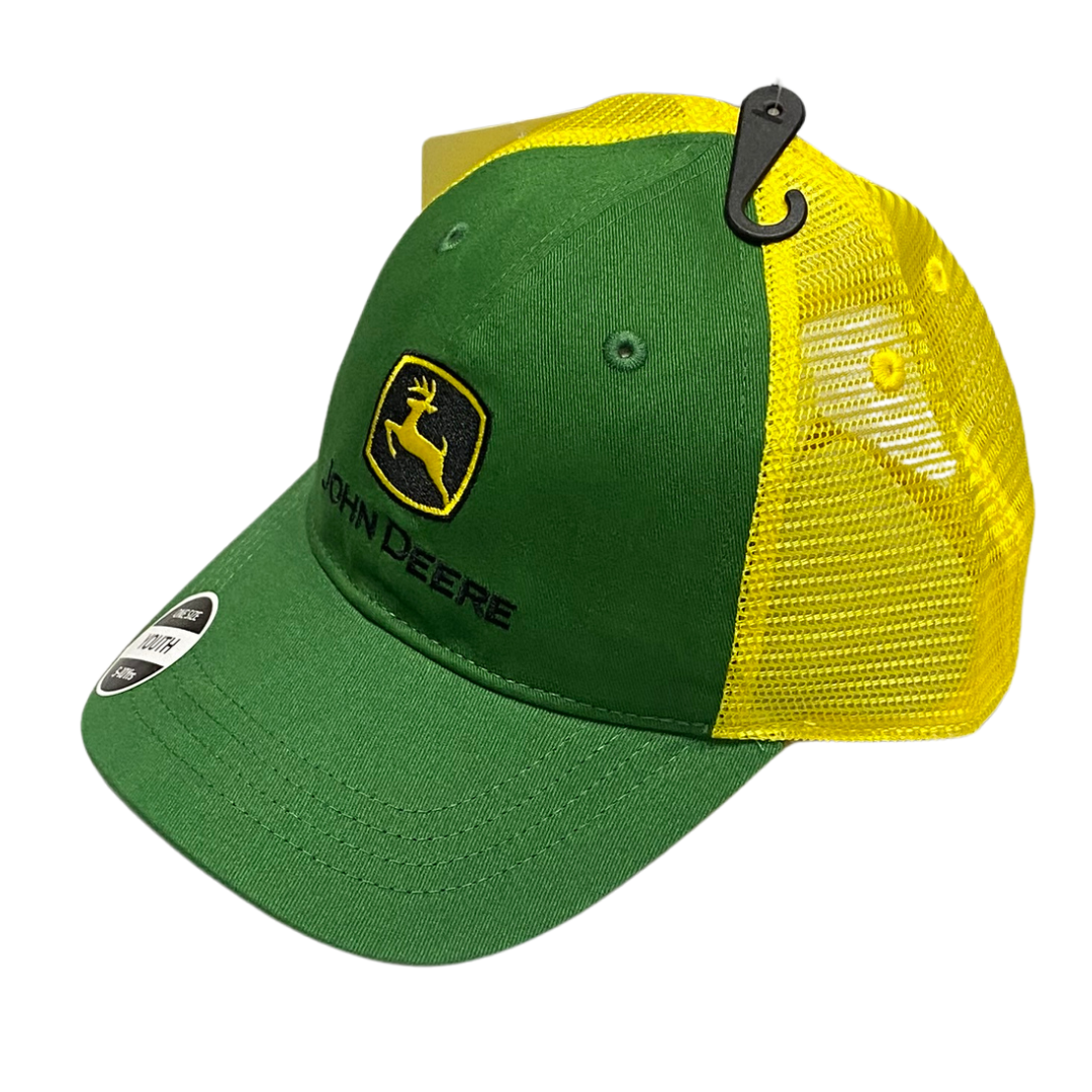 John Deere Green & Yellow Mesh Cap - Kids