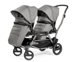 Load image into Gallery viewer, Peg Perego Duette Piroet tandem twin stroller in Mercury color. Includes high-performance frame and two toddler Pop-Up seats with foot muff. Available in South Africa through CB Baby.
