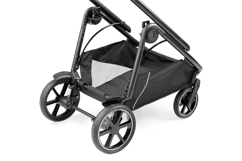 Peg Perego Veloce SLK Modular 4 in 1 travel system - Includes infant car seat, bassinet, toddler stroller seat, nappy bag, foot muff and bassinet stand. Maneuverable on various surfaces. Available in South Africa with CB Baby.