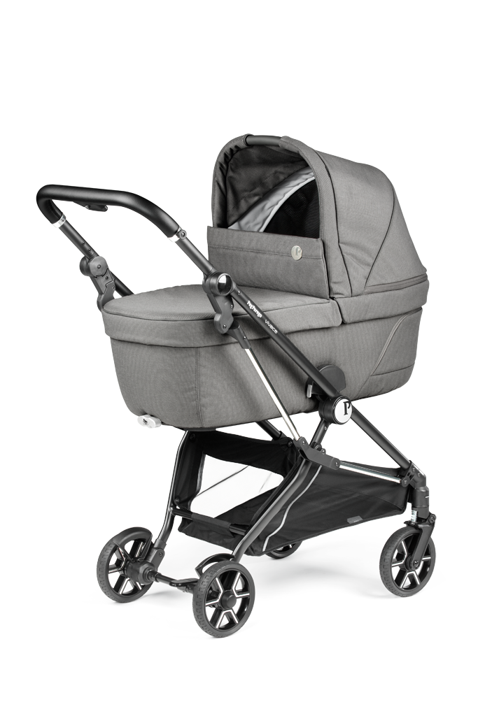 Peg Perego Vivace SLK Modular 4 in 1 travel system - Includes infant car seat, bassinet, toddler stroller seat, nappy bag, foot muff and bassinet stand. Maneuverable on various surfaces. Available in South Africa with CB Baby.