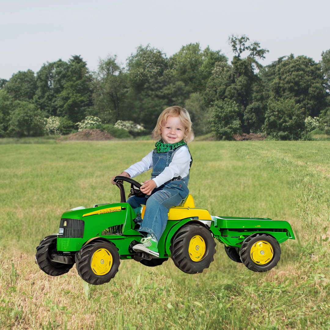 CB Baby RollyKids John Deere Pedal Tractor with Trailer