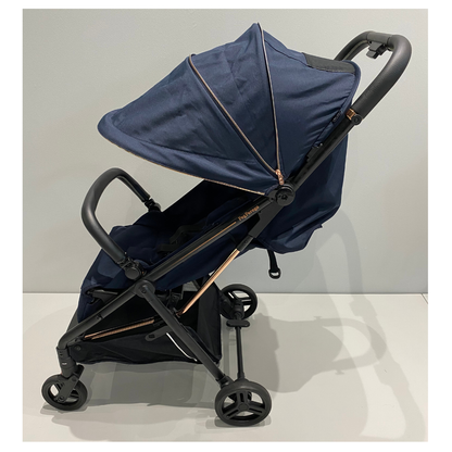 Selfie Stroller - Blue Shine - Side with Hood Open