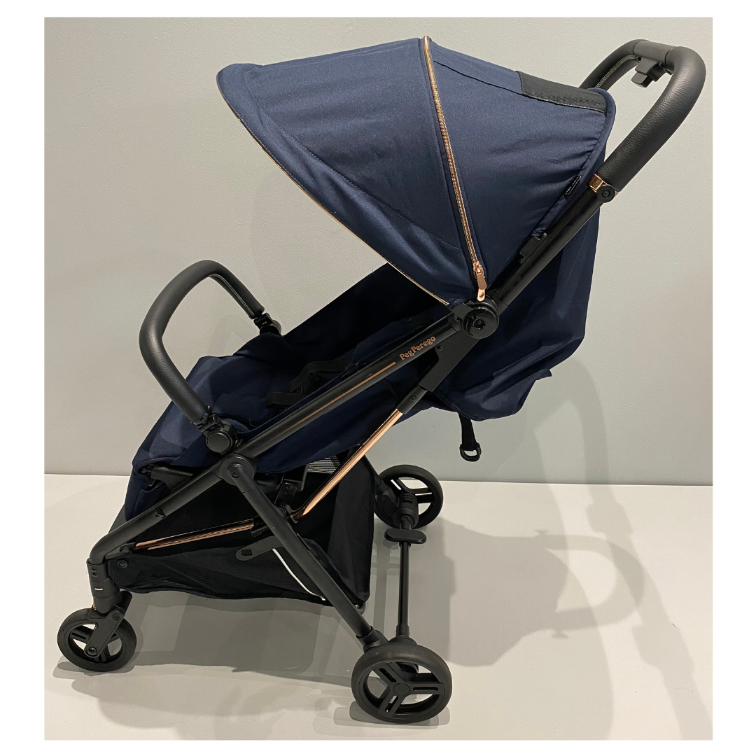 Selfie Stroller - Blue Shine - Side with Seat Up