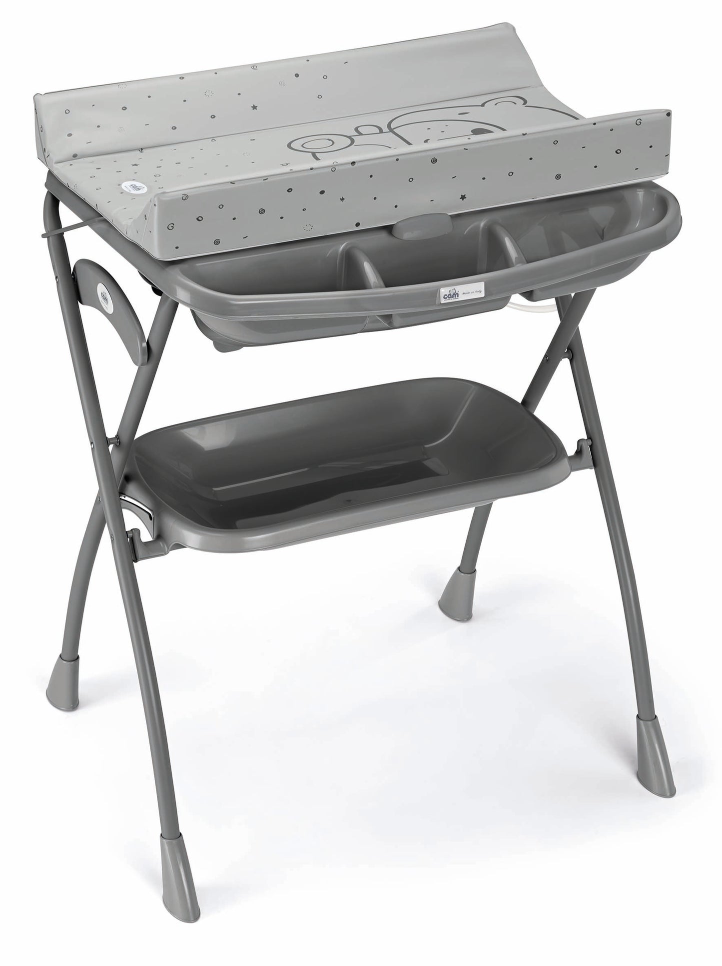 Volare Baby Bath with Changing Station Grey Teddy