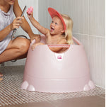 Load image into Gallery viewer, OK Baby Hippo Bath and Shower hat - Ensures tear-free bath time by keeping soap and shampoo away from little eyes. Now available in South Africa with CB Baby.

