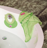 Load image into Gallery viewer, OK Baby Hippo Bath and Shower hat - Ensures tear-free bath time by keeping soap and shampoo away from little eyes. Now available in South Africa with CB Baby.
