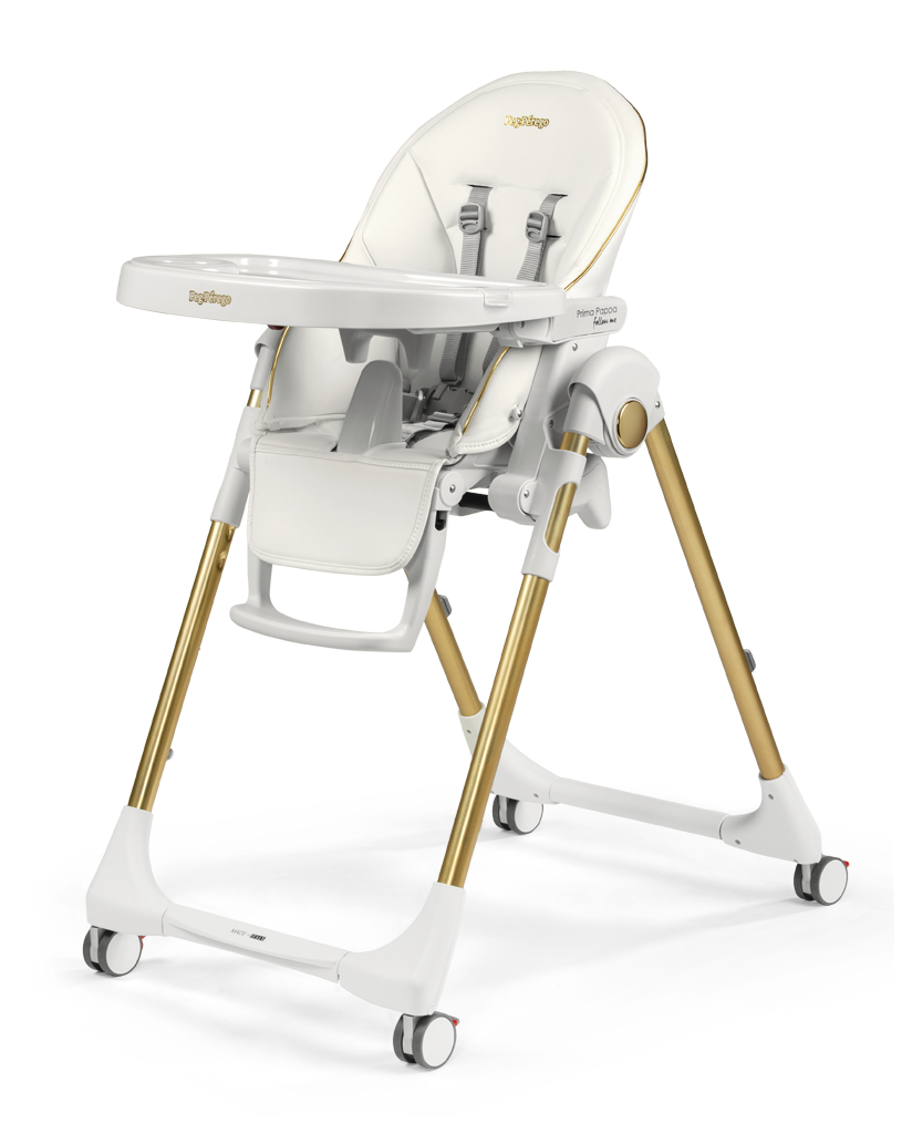 Peg Perego Prima Pappa Follow Me Highchair Gold  - Versatile, Comfortable, and Safe - Italian made and sold in South Africa