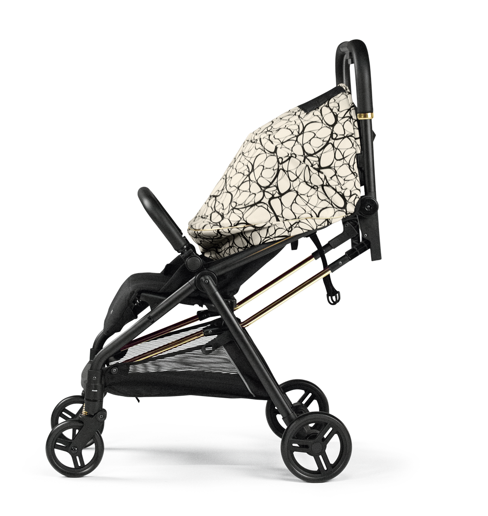 Selfie Stroller Graphic Gold - Trendy, Compact, and Lightweight Stroller for Babies. Now available on CB Baby online shop in South Africa.