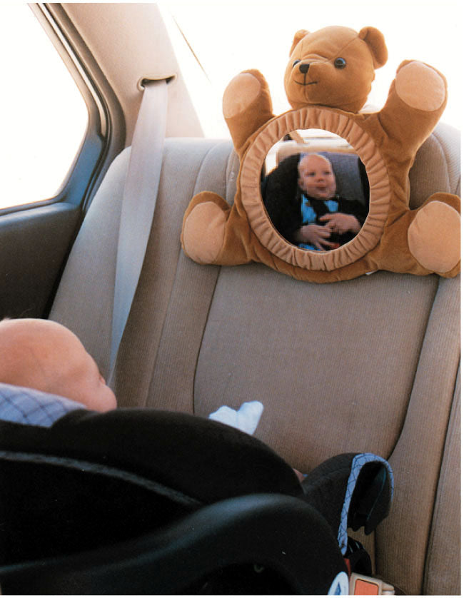Plush Rearview teddy bear Mirror for Baby Car Seats - Colorful Animal Shapes for Entertainment and Safety - A Carina Baby product in South Africa