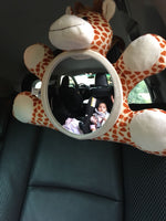 Load image into Gallery viewer, Plush Rearview giraffe Mirror for Baby Car Seats - Colorful Animal Shapes for Entertainment and Safety - A Carina Baby product in South Africa

