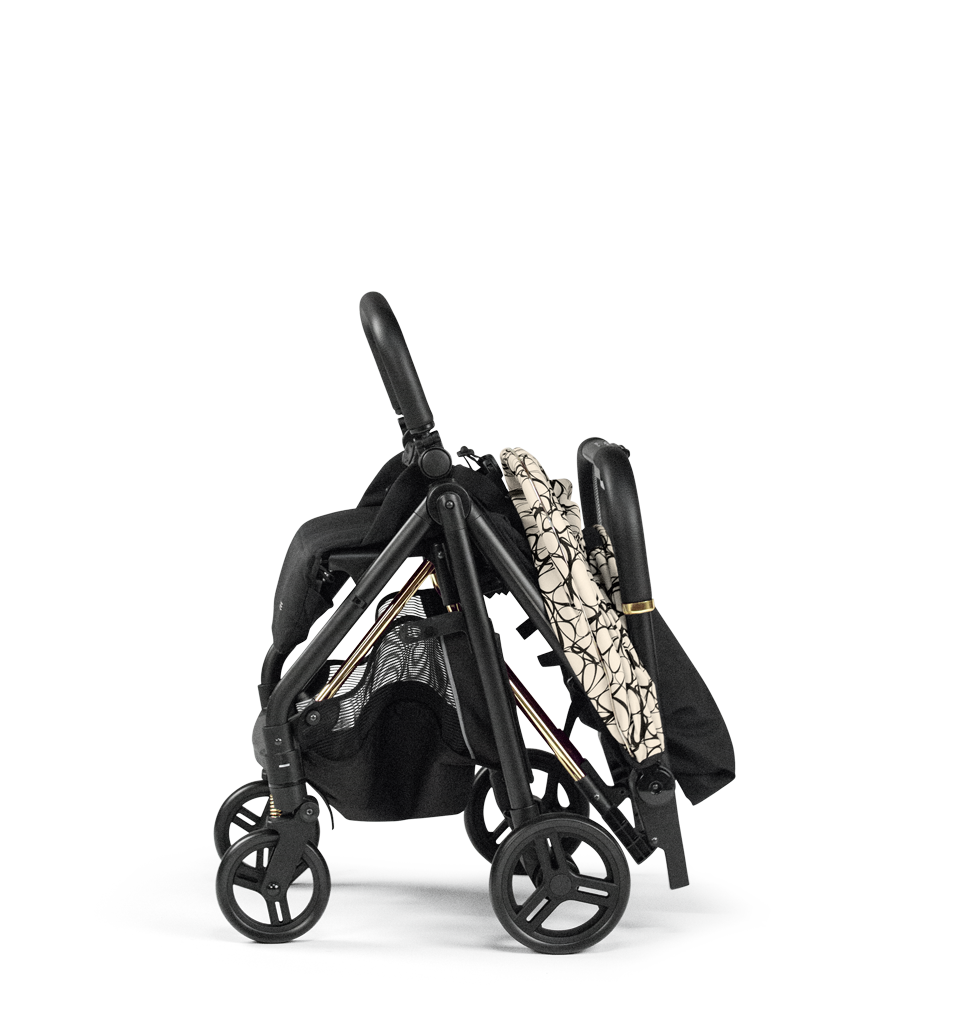 Selfie Stroller Graphic Gold - Trendy, Compact, and Lightweight Stroller for Babies. Now available on CB Baby online shop in South Africa.